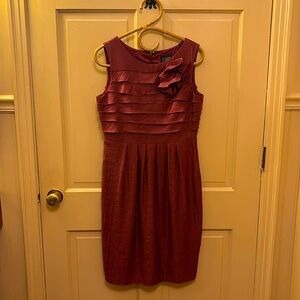 Adrianna Papell party dress—fabricrose attached, trending mulberry/wine color